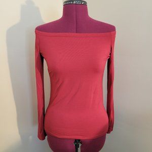 Women's off the shoulder long sleeve blouse, red, small